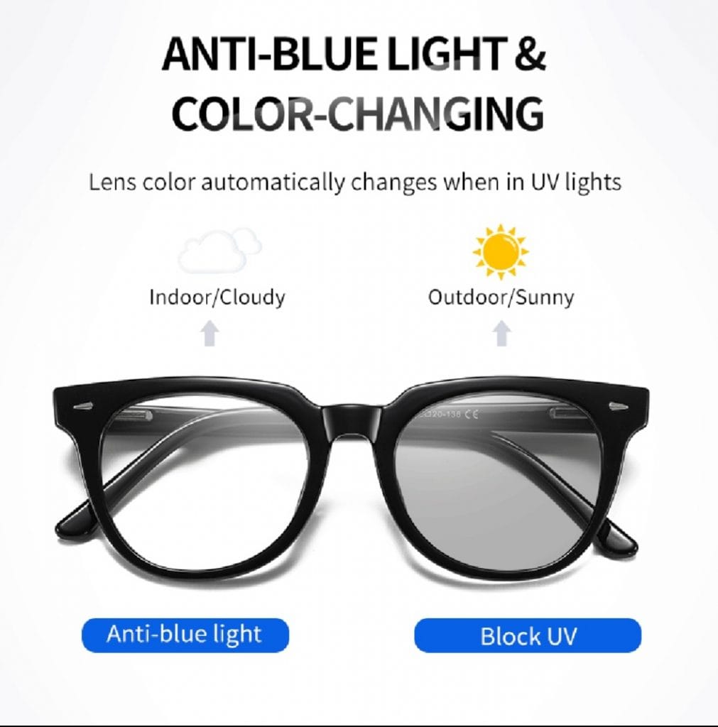 Photochromic Blue Light Blocking Glasses | Glory Glam Products
