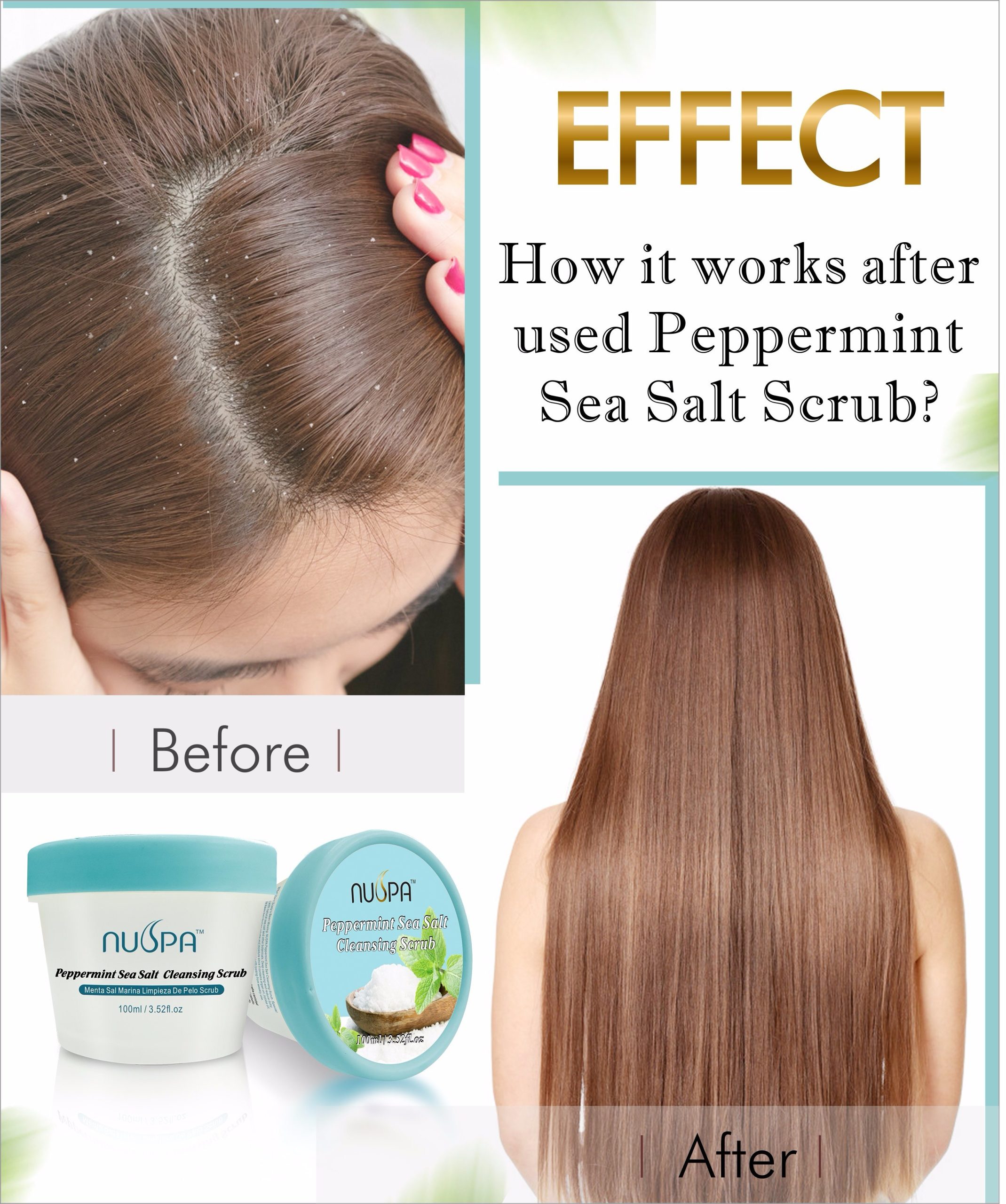 Nuspa Peppermint Sea Salt Sculp scrub shampoo | Glory Glam Products